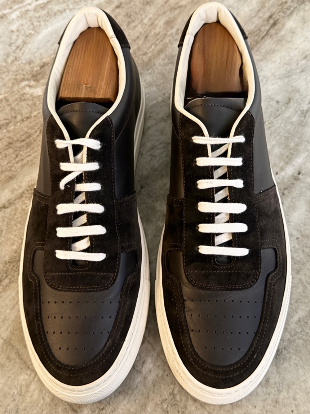 Common Projects B-ball Low Brown White 43 EU 10 US  EUC $550 Minimalist Italy - Picture 3 of 11